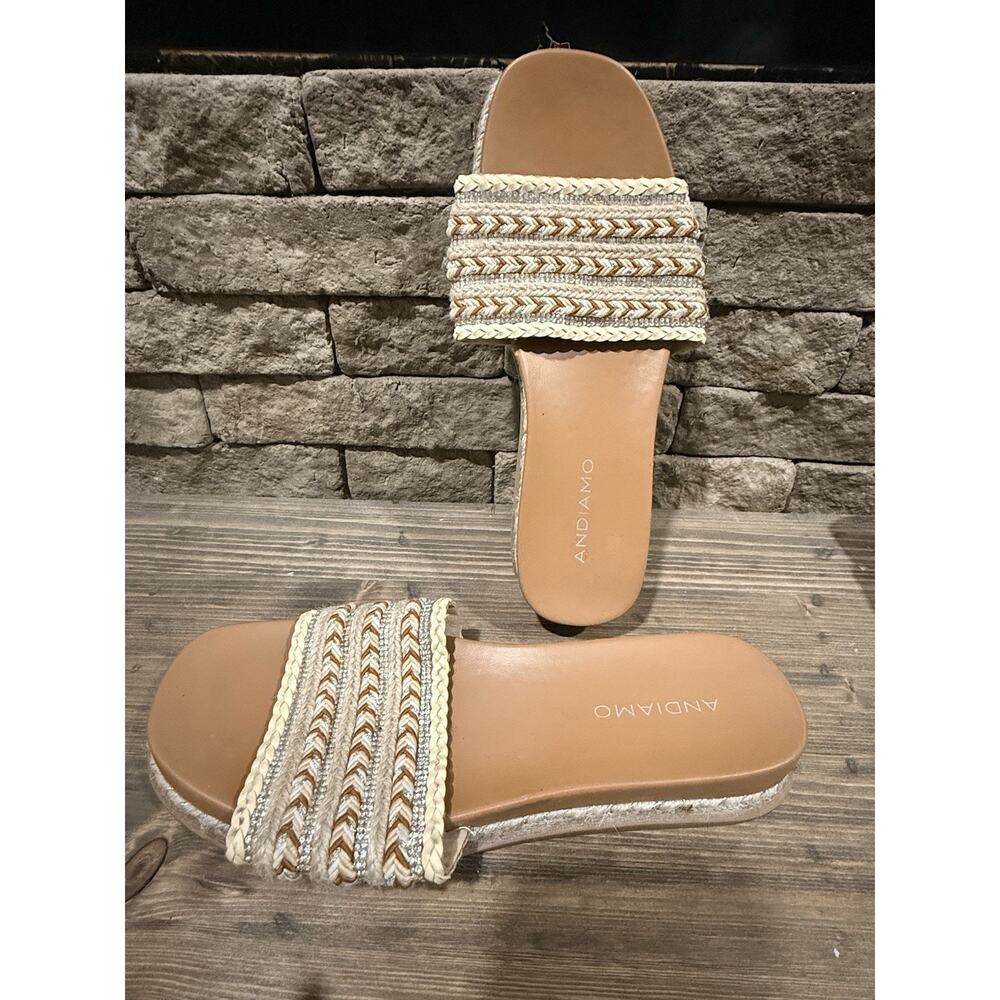 Women’s Andiamo Flat Slides Boho Hemp Braid Size 7.5 M. - Picture 8 of 8